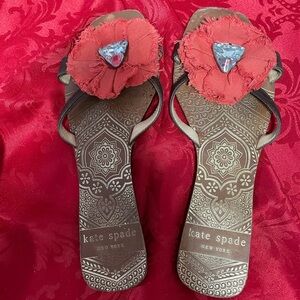 Kate Spade Red Geometric Sandals